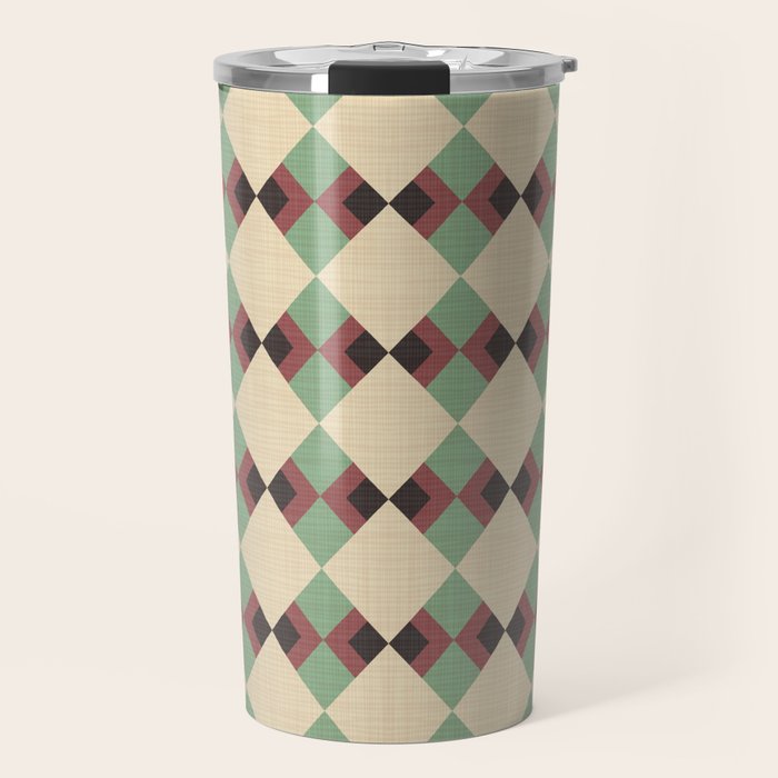 Geometric Trend Pistache and Cocoa Travel Mug Gallery Image 1