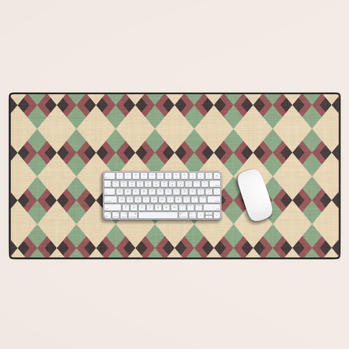 Geometric Trend Pistache and Cocoa Desk Mat Gallery Image 1