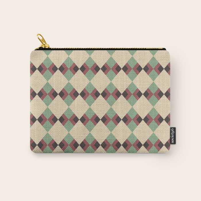 Geometric Trend Pistache and Cocoa Carry All Pouch Gallery Image 1