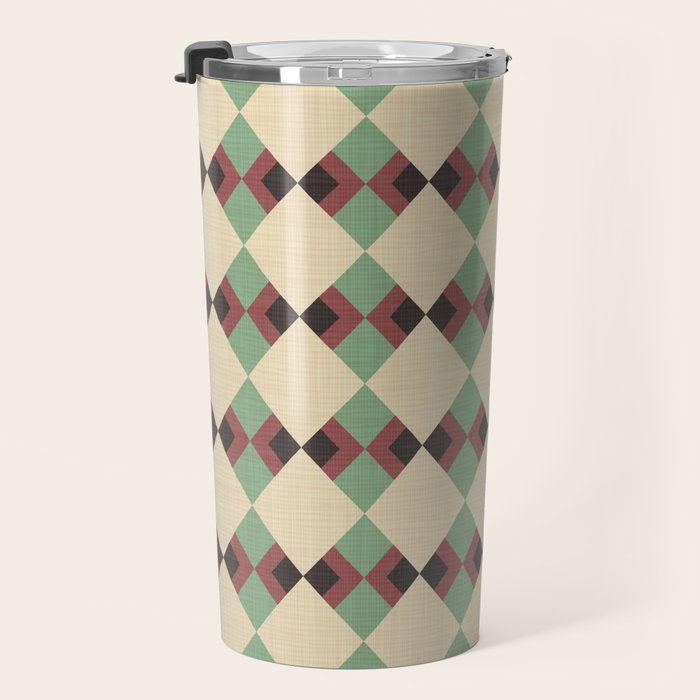 Geometric Trend Pistache and Cocoa Travel Mug Gallery Image 3