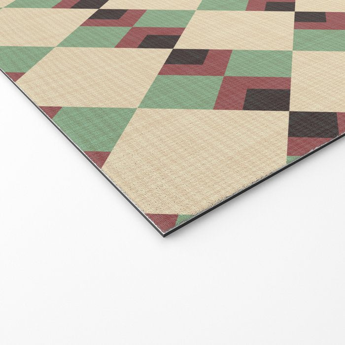 Geometric Trend Pistache and Cocoa Welcome Mat Gallery Image 2