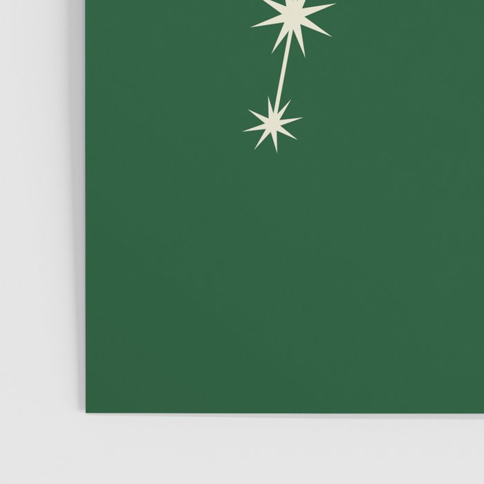 Aquarius Zodiac Star Constellation Line Art Green Poster Gallery Image 3