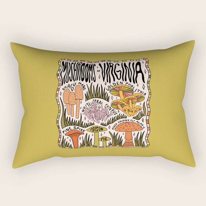 Mushrooms of Virginia Rectangular Pillow Gallery Image 2