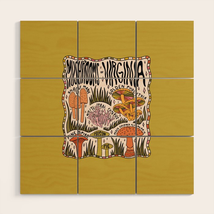 Mushrooms of Virginia Wood Wall Art Gallery Image 1