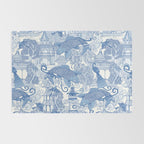 chinoiserie toile blue Rug Gallery Image 2