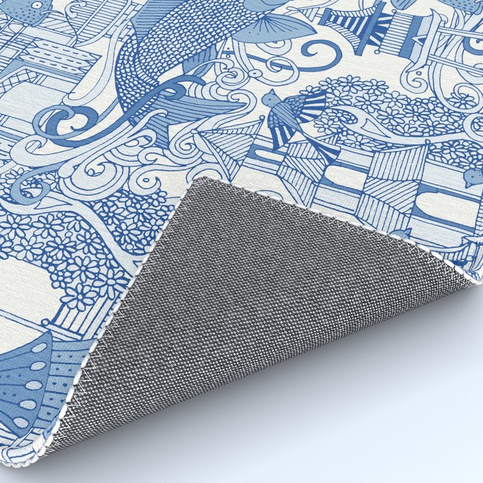 chinoiserie toile blue Rug Gallery Image 4