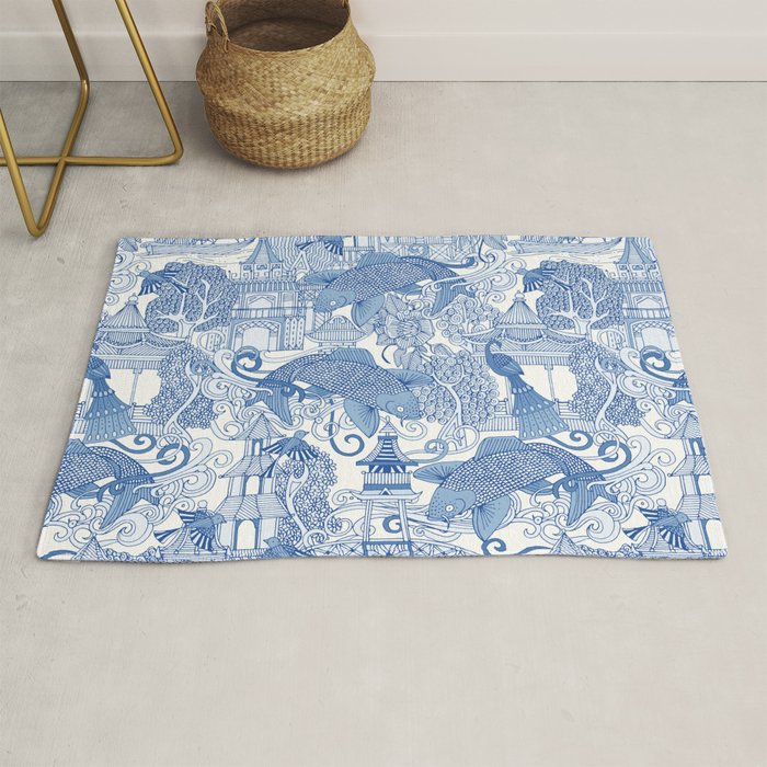 chinoiserie toile blue Rug Gallery Image 1