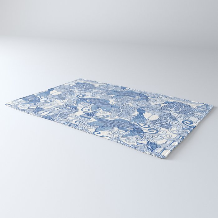 chinoiserie toile blue Rug Gallery Image 3
