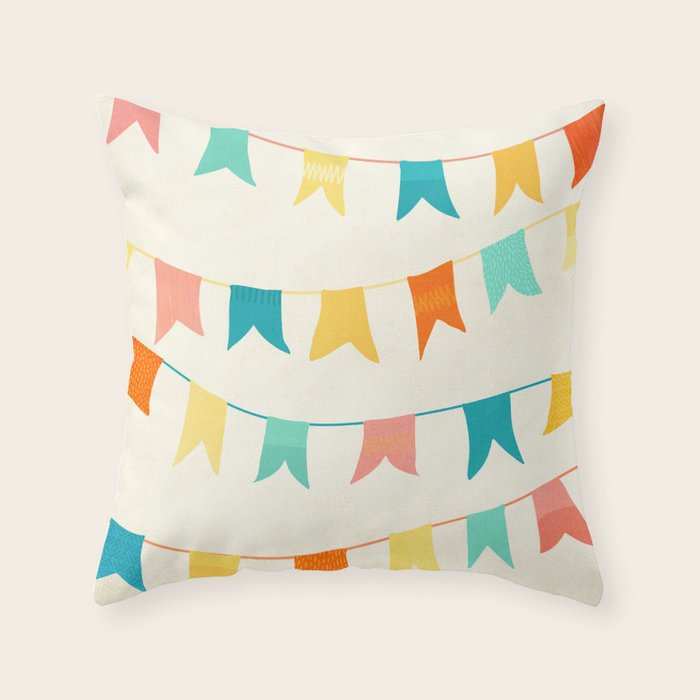 Colorful Celebration Flags Throw Pillow Gallery Image 6