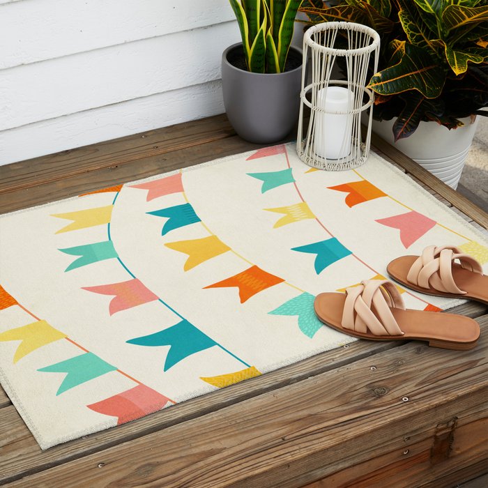 Colorful Celebration Flags Outdoor Rug Gallery Image 2