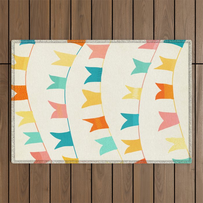 Colorful Celebration Flags Outdoor Rug Gallery Image 1