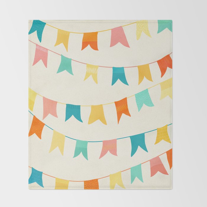 Colorful Celebration Flags Throw Blanket Gallery Image 2
