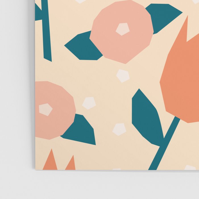 Papercut style pink and orange flowers Poster Gallery Image 3