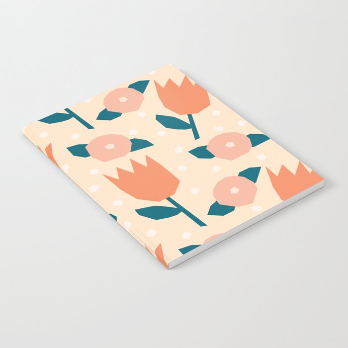 Papercut style pink and orange flowers Notebook Gallery Image 2