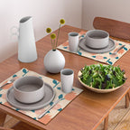 Papercut style pink and orange flowers Placemat Gallery Image 2