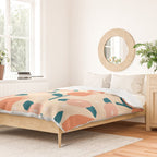 Papercut style pink and orange flowers Duvet Cover Gallery Image 2