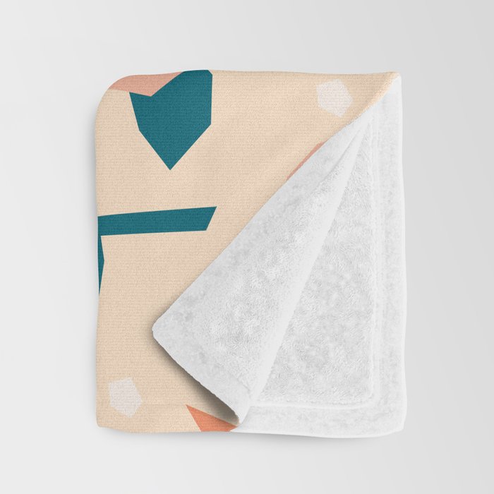 Papercut style pink and orange flowers Throw Blanket Gallery Image 3