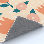 Papercut style pink and orange flowers Rug Gallery Image 4