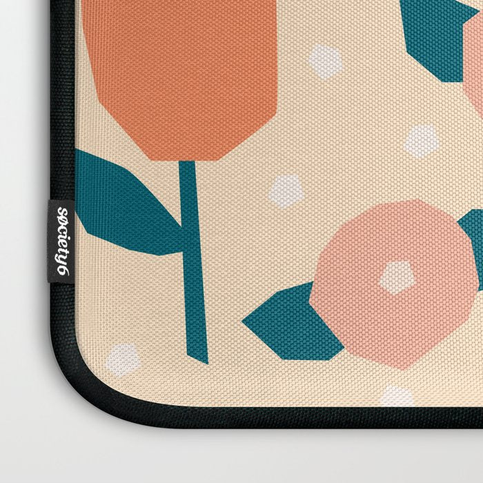 Papercut style pink and orange flowers Laptop Sleeve Gallery Image 3