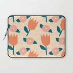 Papercut style pink and orange flowers Laptop Sleeve Gallery Image 1