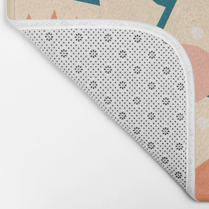 Papercut style pink and orange flowers Bath Mat Gallery Image 2