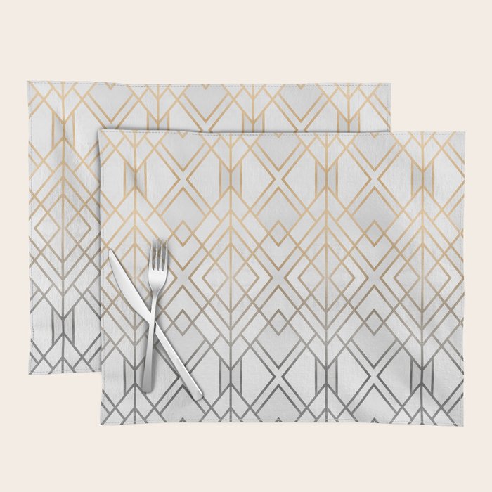 Gold And Grey Geo Placemat Gallery Image 1