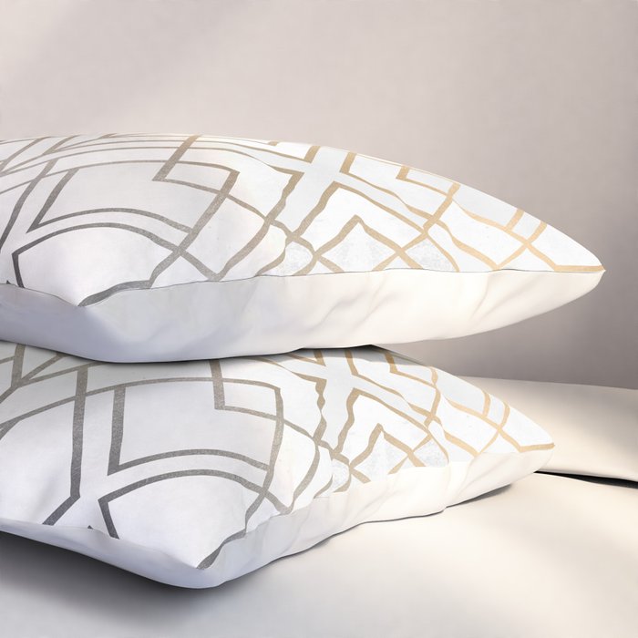 Gold And Grey Geo Pillow Sham Gallery Image 3