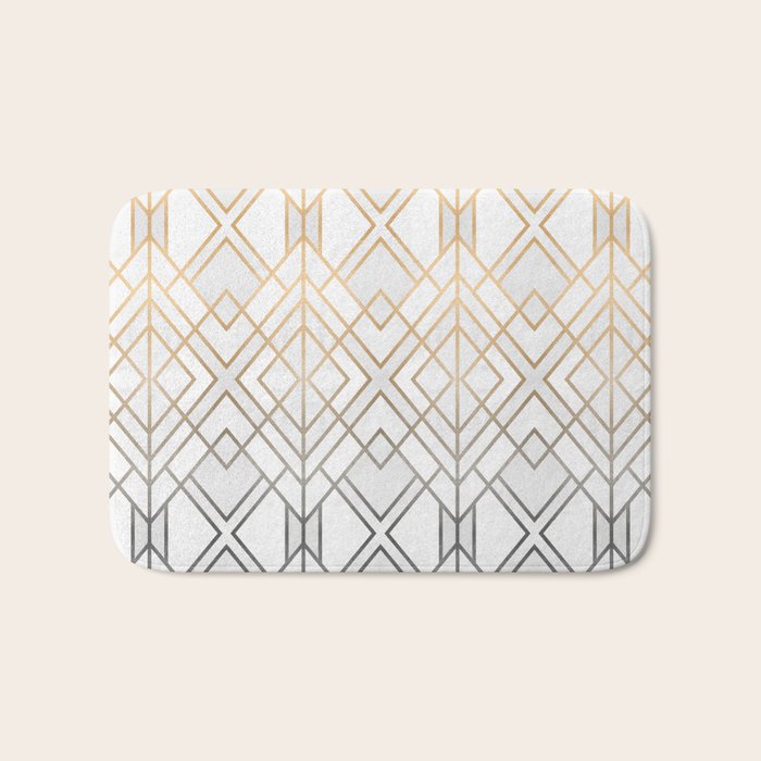 Gold And Grey Geo Bath Mat Gallery Image 1