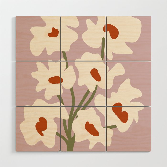 Matisse poppy flower pot  Wood Wall Art Gallery Image 1
