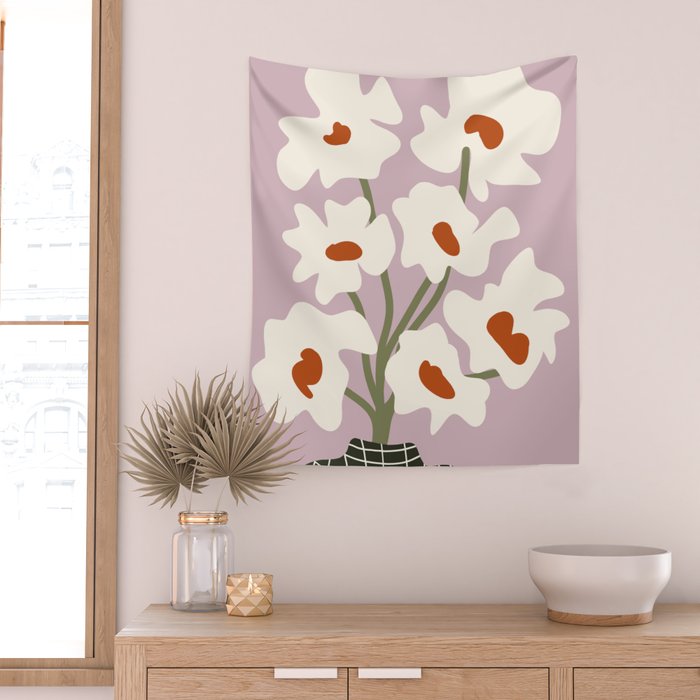 Matisse poppy flower pot  Wall Tapestry Gallery Image 2