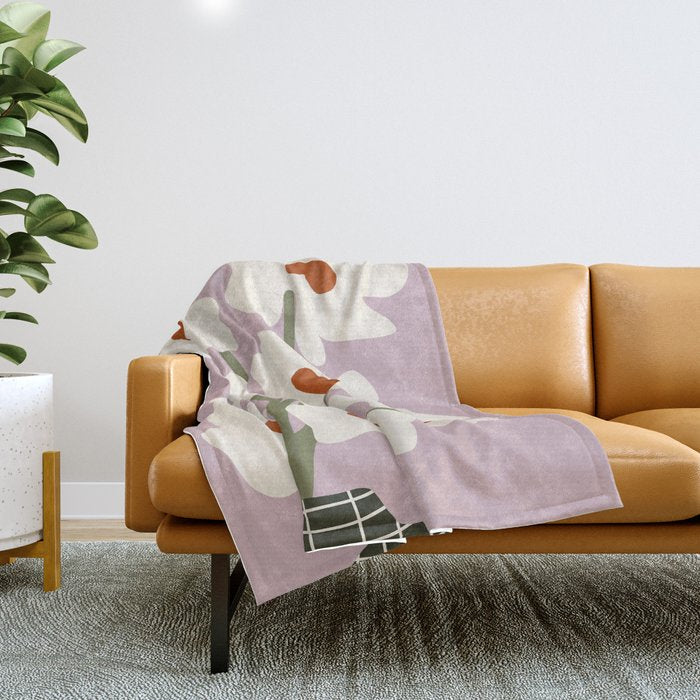Matisse poppy flower pot  Throw Blanket Gallery Image 1