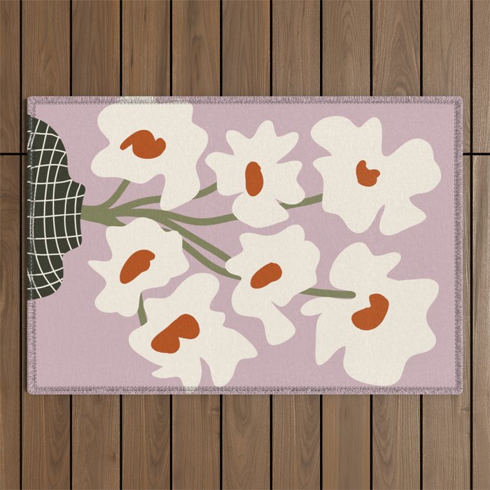 Matisse poppy flower pot  Outdoor Rug Gallery Image 1