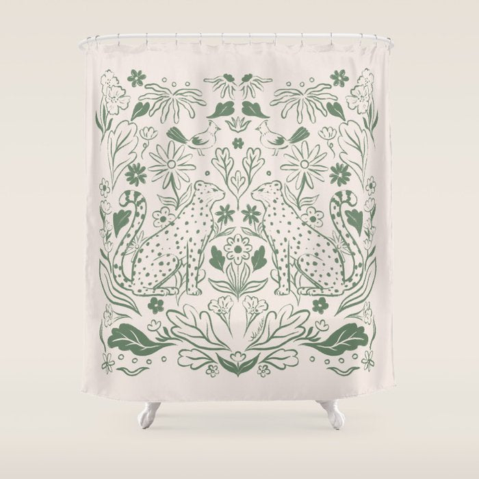All About Balance Lines (olive) Shower Curtain Gallery Image 1