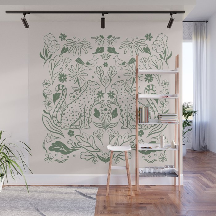All About Balance Lines (olive) Wall Mural Gallery Image 1