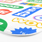 Retro funny sticker quote label pattern Bath Mat Gallery Image 3
