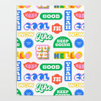 Retro funny sticker quote label pattern Poster Gallery Image 4