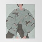 Portrait of a sweet girl in ethnic style Throw Blanket Gallery Image 2