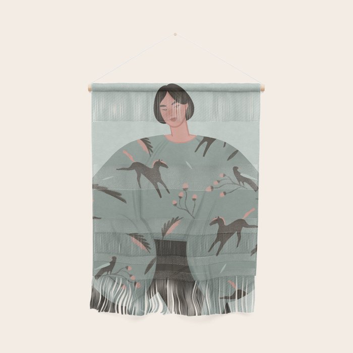 Portrait of a sweet girl in ethnic style Wall Hanging Gallery Image 1