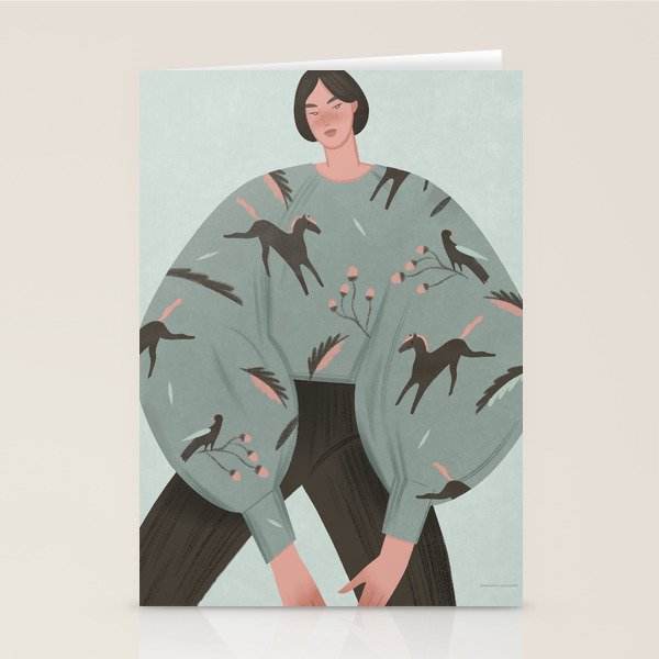 Portrait of a sweet girl in ethnic style Stationery Card Gallery Image 1