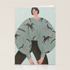 Portrait of a sweet girl in ethnic style Stationery Card Gallery Image 2