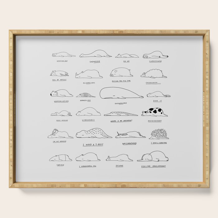 Moody Animals Pattern Serving Tray Gallery Image 1