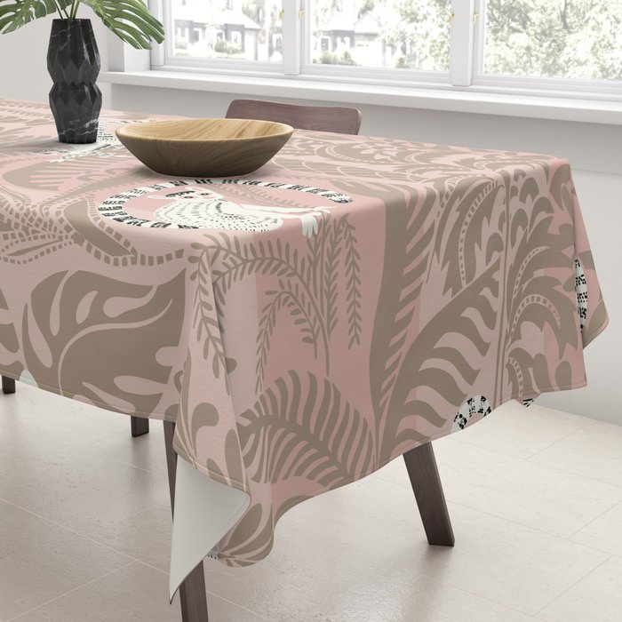 Jungle adventure neutral peach Tablecloth Gallery Image 3