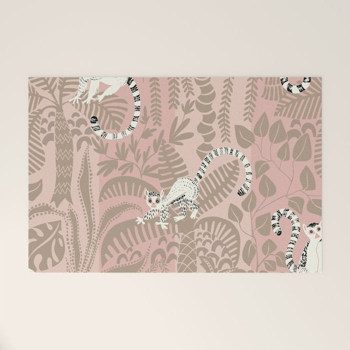 Jungle adventure neutral peach Welcome Mat Gallery Image 1