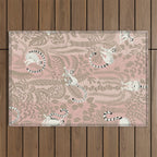 Jungle adventure neutral peach Outdoor Rug Gallery Image 1