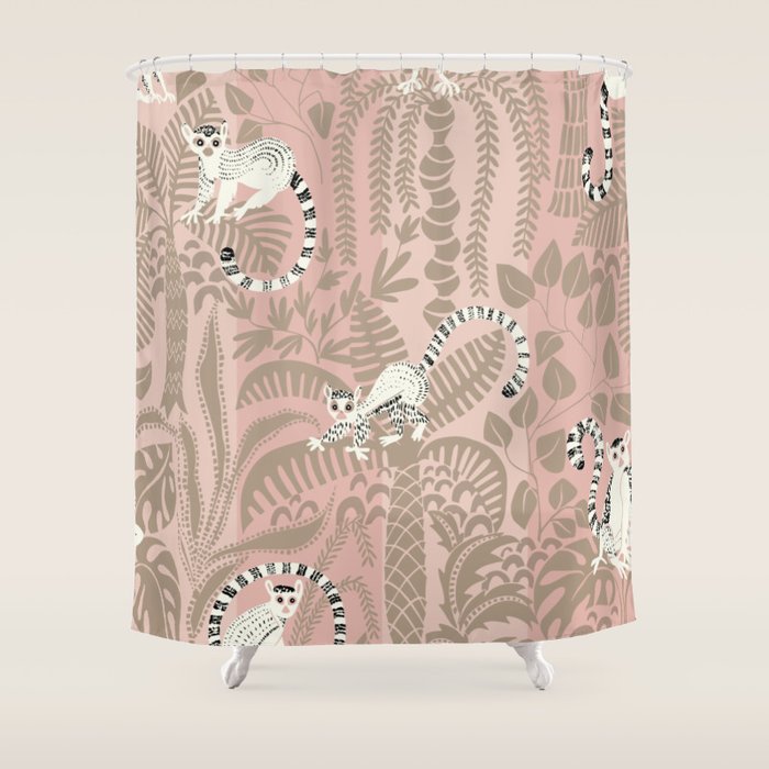 Jungle adventure neutral peach Shower Curtain Gallery Image 1