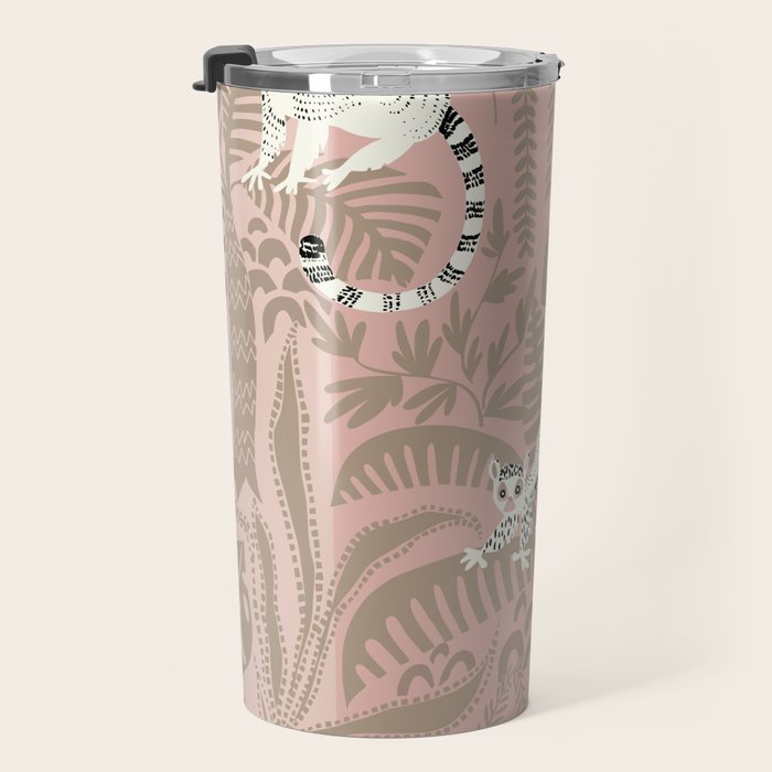Jungle adventure neutral peach Travel Mug Gallery Image 3