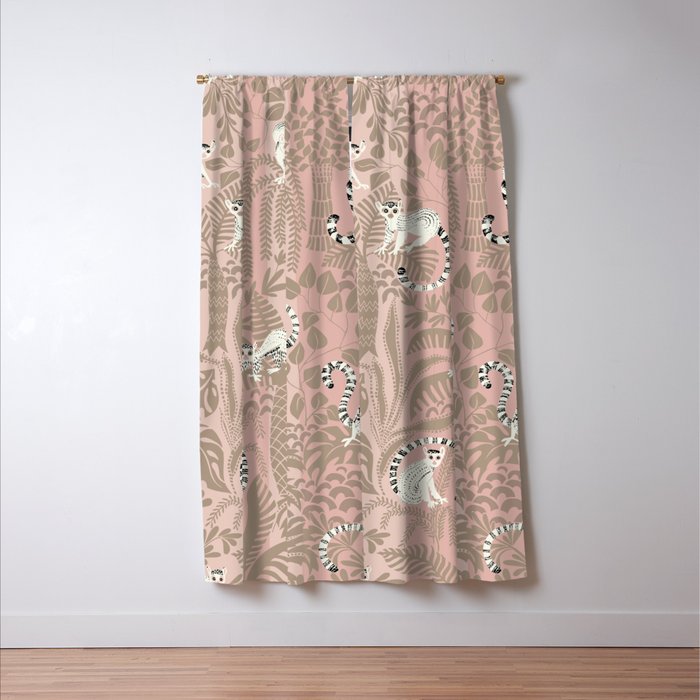 Jungle adventure neutral peach Window Curtain Gallery Image 3
