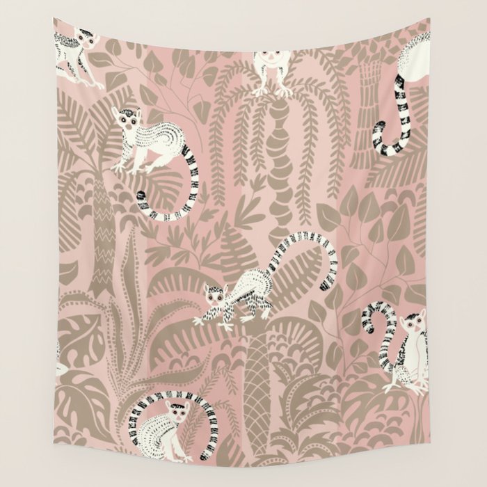 Jungle adventure neutral peach Wall Tapestry Gallery Image 4