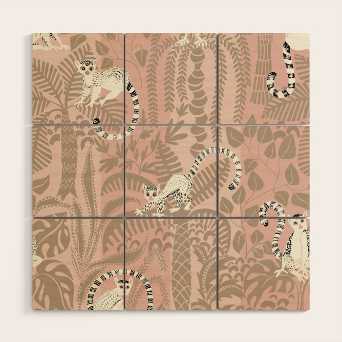 Jungle adventure neutral peach Wood Wall Art Gallery Image 1