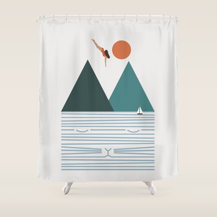 Cat Landscape 83 Shower Curtain Gallery Image 1